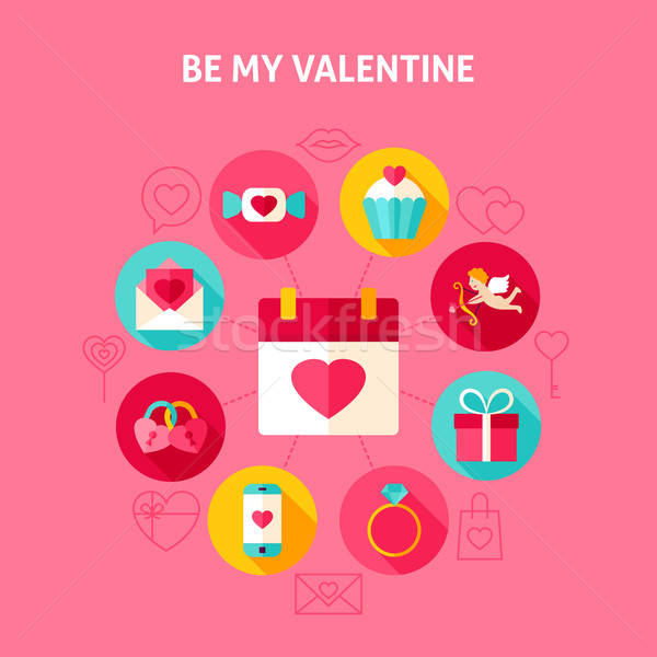 Stockfoto: Mijn · Valentijn · liefde · vakantie · infographics · cirkel