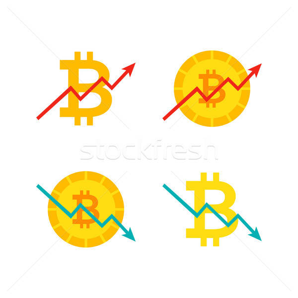 [[stock_photo]]: Bitcoin · up · vers · le · bas · graphique · financière · diagramme