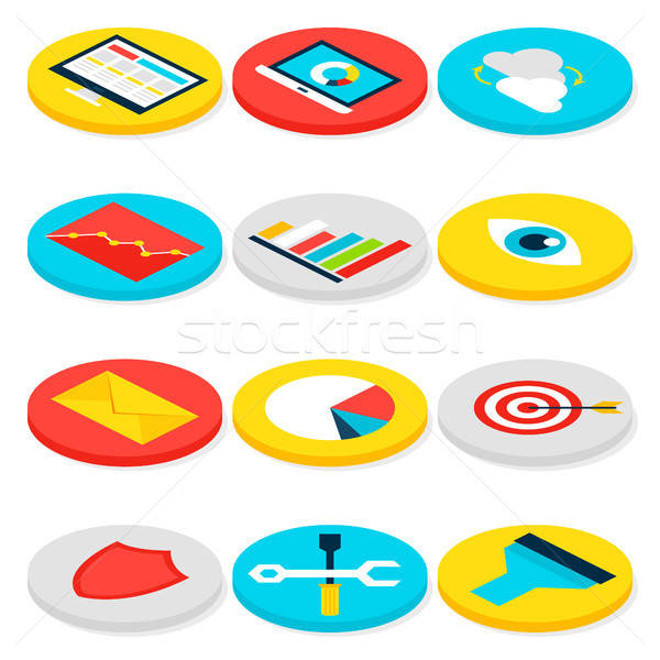 Negocios analítica iconos vector conceptos Foto stock © Anna_leni