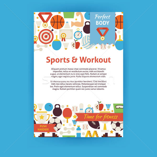 Сток-фото: спорт · тренировки · вектора · приглашения · шаблон · Flyer