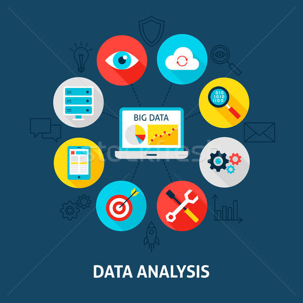 Veri analiz veritabanı büyük infographics daire Stok fotoğraf © Anna_leni