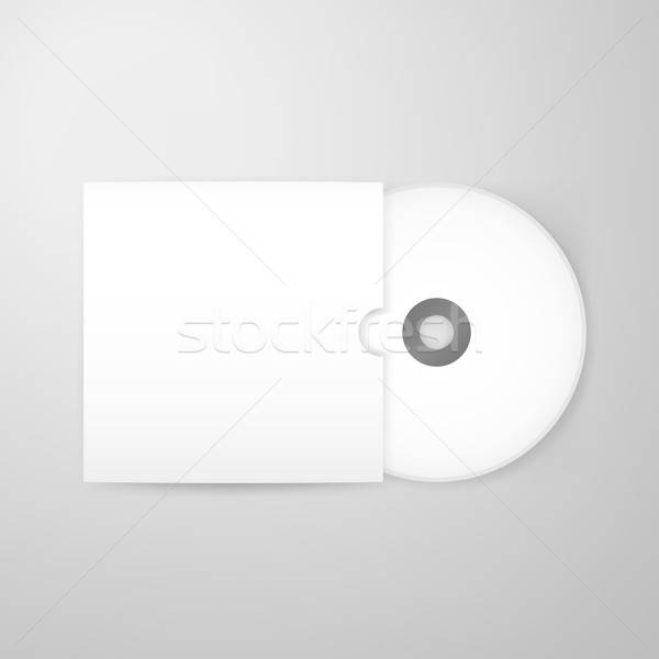 Compact disc acoperi gol alb realist Imagine de stoc © Anna_leni