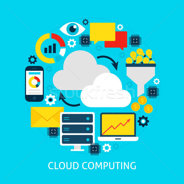 Cloud Computing Flat Concept Stock photo © Anna_leni