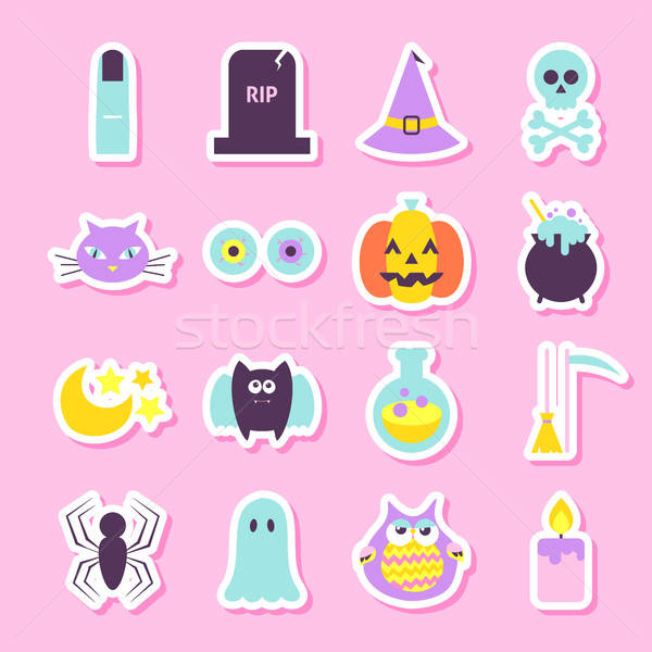 Trick or Treat Halloween Stickers Stock photo © Anna_leni