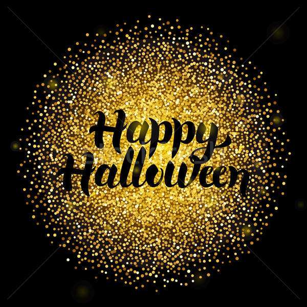 Halloween goud schoonschrift gouden decoratie Stockfoto © Anna_leni