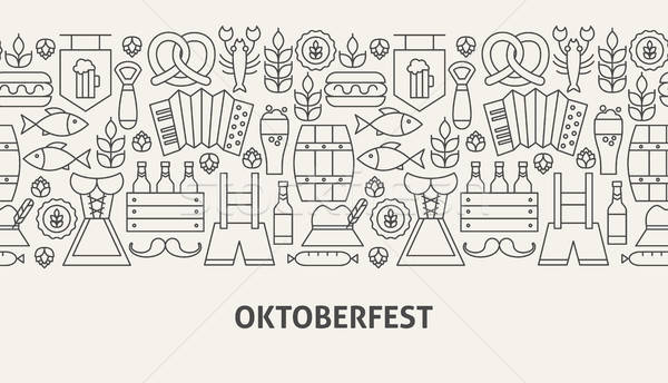 Oktoberfest Banner line Web-Design Hintergrund Kunst Stock foto © Anna_leni