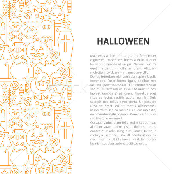 Halloween line pattern contorno design occhi Foto d'archivio © Anna_leni