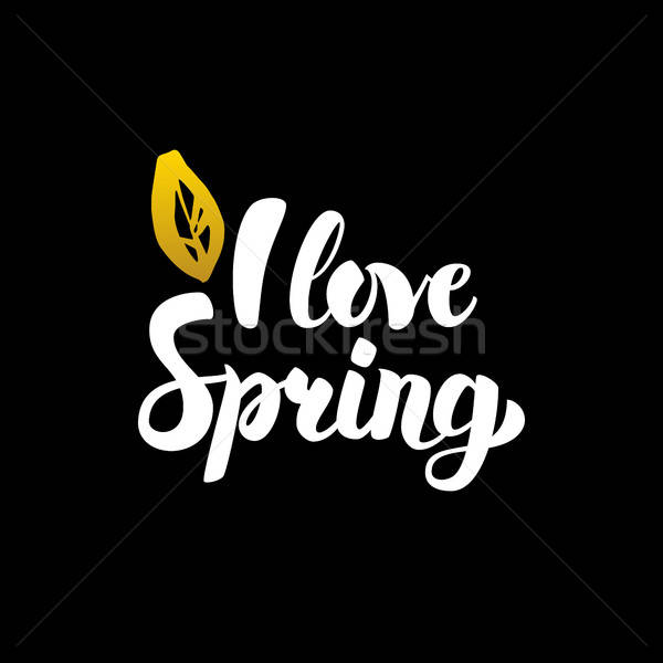 Miłości wiosną kaligrafia charakter Zdjęcia stock © Anna_leni