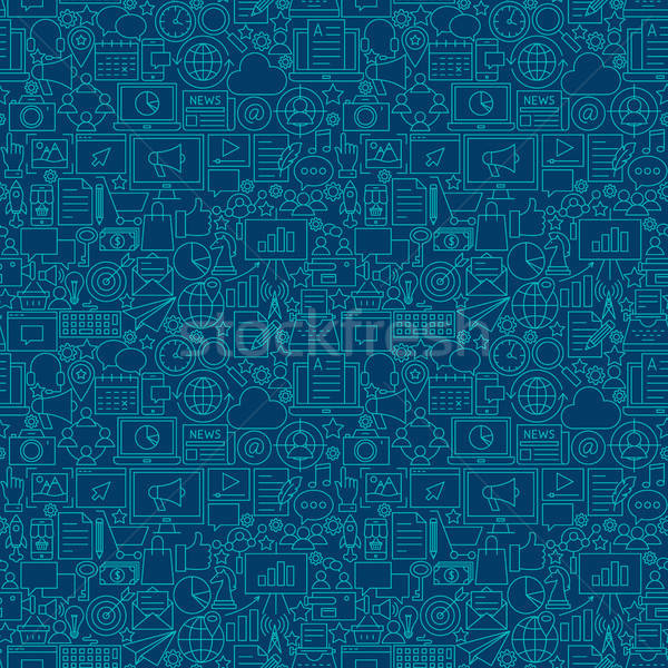 Digitale marketing lijn schets business Stockfoto © Anna_leni
