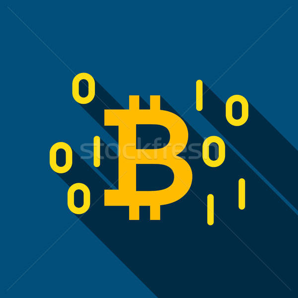 Digital Bitcoin Flat Icon Stock photo © Anna_leni