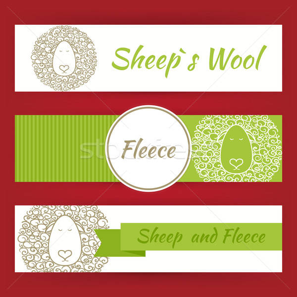 Stock photo: Sheep Fool and Fleece Concept Hand Drawn Style Vector Template B