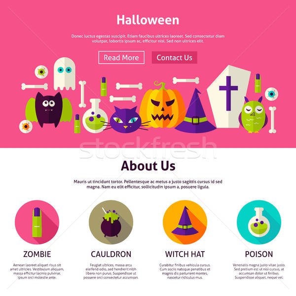 Halloween Web-Design Vorlage Stil Website Banner Stock foto © Anna_leni