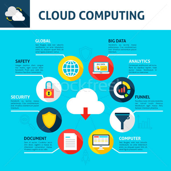 Cloud Computing Infografiken Design groß Daten Welt Stock foto © Anna_leni