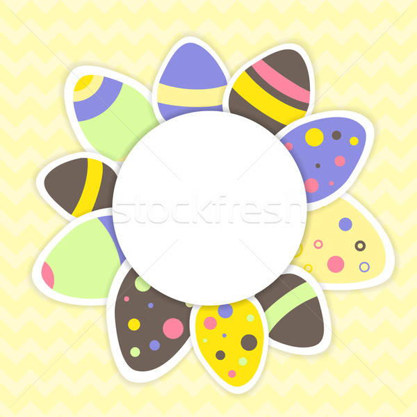 Easter eggs pattern on a yellow Stock photo © Anna_leni