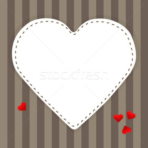 White paper heart on a stripped background Stock photo © Anna_leni