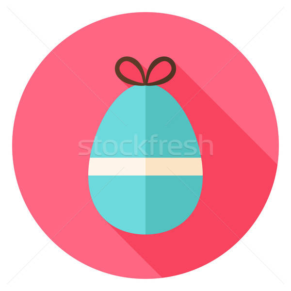 Easter Egg with small Bow Knot Circle Icon Stock photo © Anna_leni