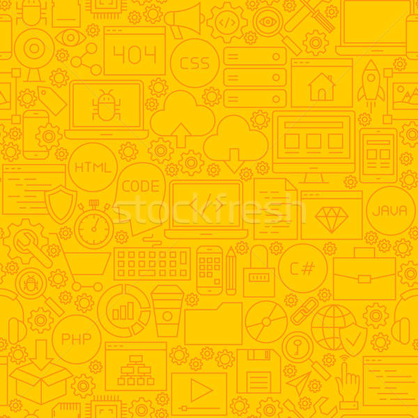 Codificación amarillo línea azulejo patrón Foto stock © Anna_leni