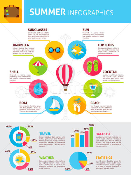 Summer Flat Infographic Stock photo © Anna_leni