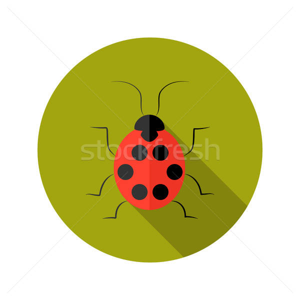 Rouge dame bug icône ordinateur nature Photo stock © Anna_leni
