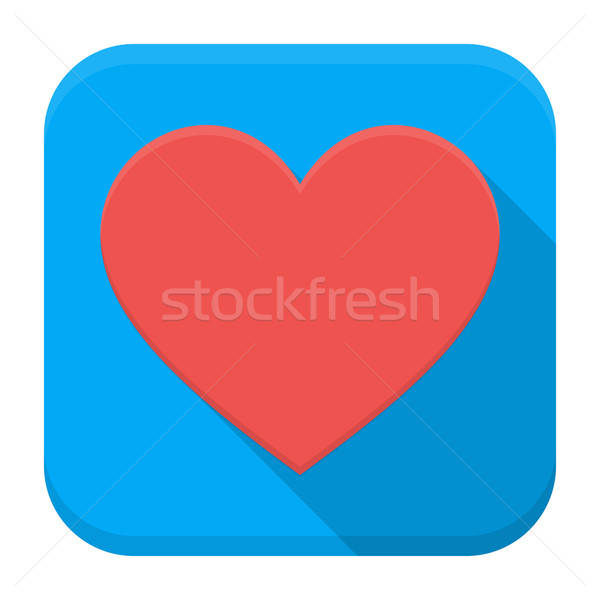 Heart app icon with long shadow Stock photo © Anna_leni