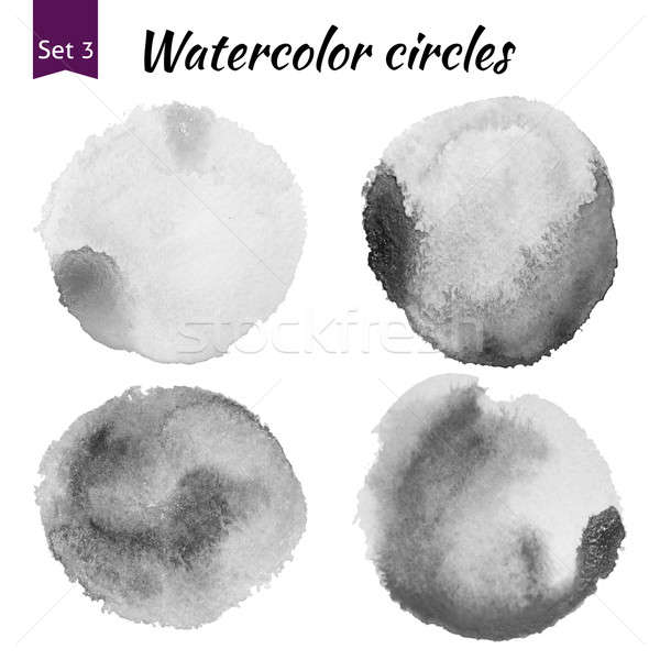 Aquarel grijs cirkels ingesteld kunst significant Stockfoto © Anna_leni