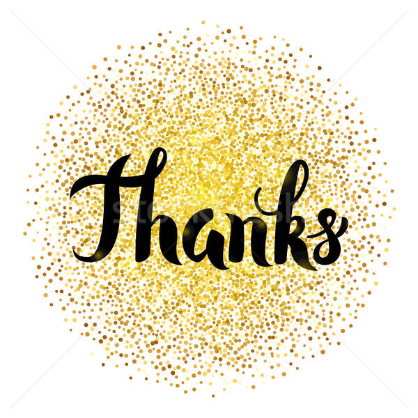 Thanks Lettering over Gold Stock photo © Anna_leni