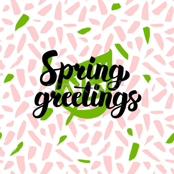 Stock photo: Spring Greetings Handwritten Card