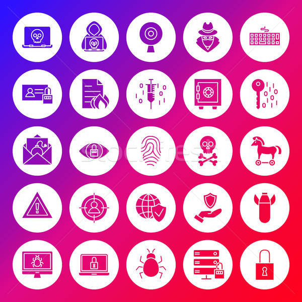 Internet Security Solid Circle Icons Stock photo © Anna_leni