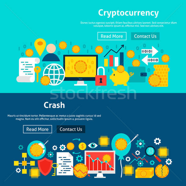 Website Cryptocurrency Banners Stock photo © Anna_leni