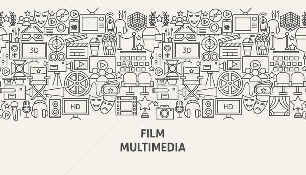 Film Multimedia Banner line Web-Design Hintergrund Stock foto © Anna_leni