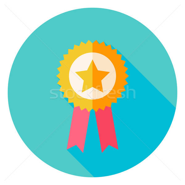 Stock photo: Award Gold medal with Star Circle Icon