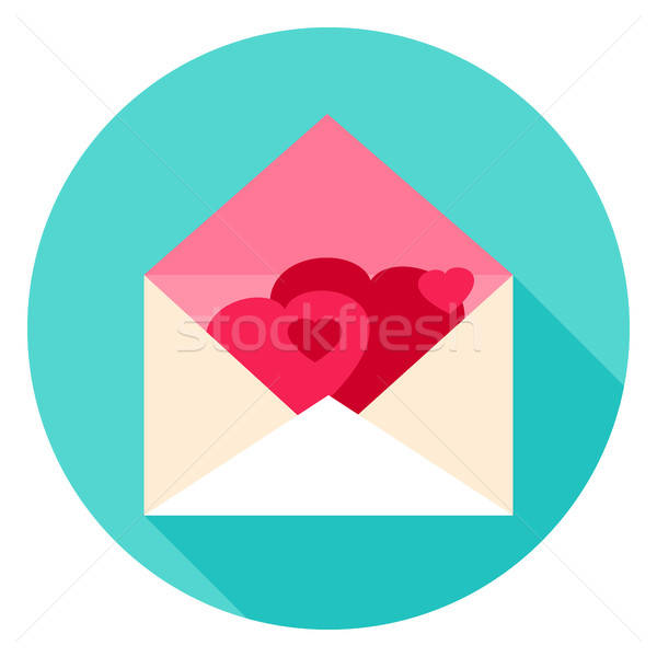 Envelope with Hearts Circle Icon Stock photo © Anna_leni