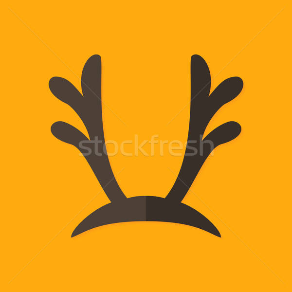 Deer Antlers Christmas Flat Icon Stock photo © Anna_leni