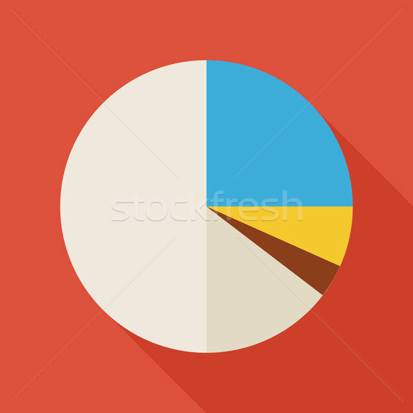 Flat Business Office Statistic Pie Graph Illustration with long  Stock photo © Anna_leni