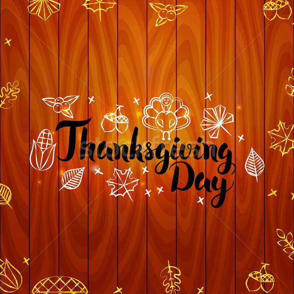 Thanksgiving Day over Wooden Board Stock photo © Anna_leni