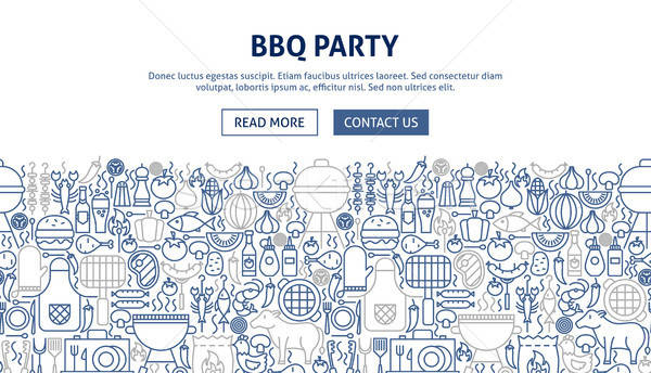 BBQ Party Banner Design Stock photo © Anna_leni