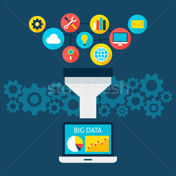 Sales Funnel Big Data Flat Concept Stock photo © Anna_leni