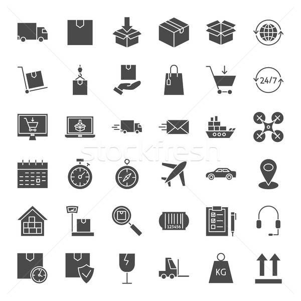 Delivery Solid Web Icons Stock photo © Anna_leni