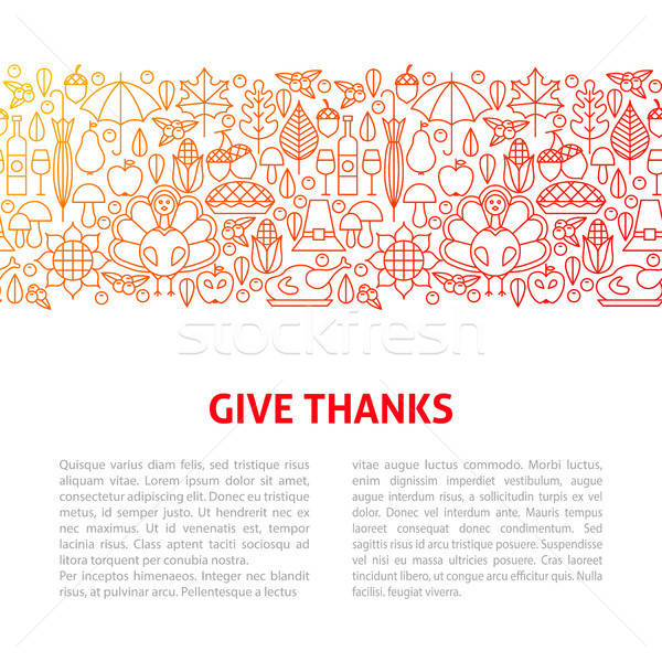 Give Thanks Line Design Template Stock photo © Anna_leni