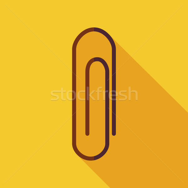 Flat Paper Clip Illustration with long Shadow Stock photo © Anna_leni