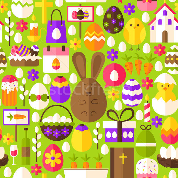 Green Easter Seamless Pattern Stock photo © Anna_leni