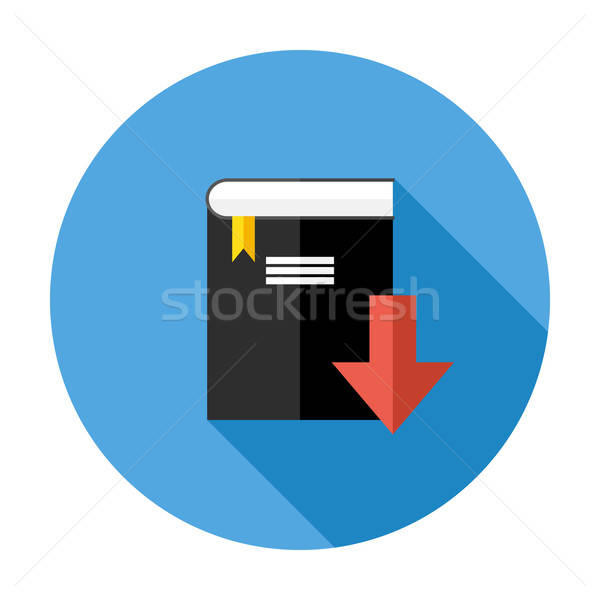 Stock photo: Book Download Flat Circle Icon