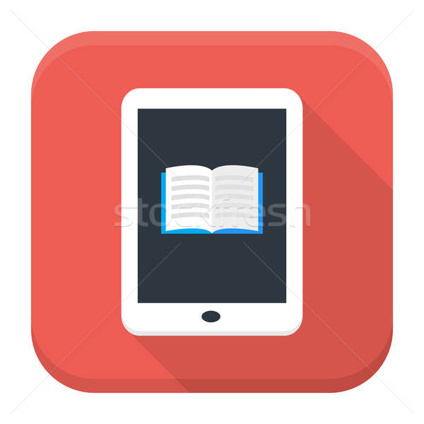 Stock photo: E book app icon with long shadow