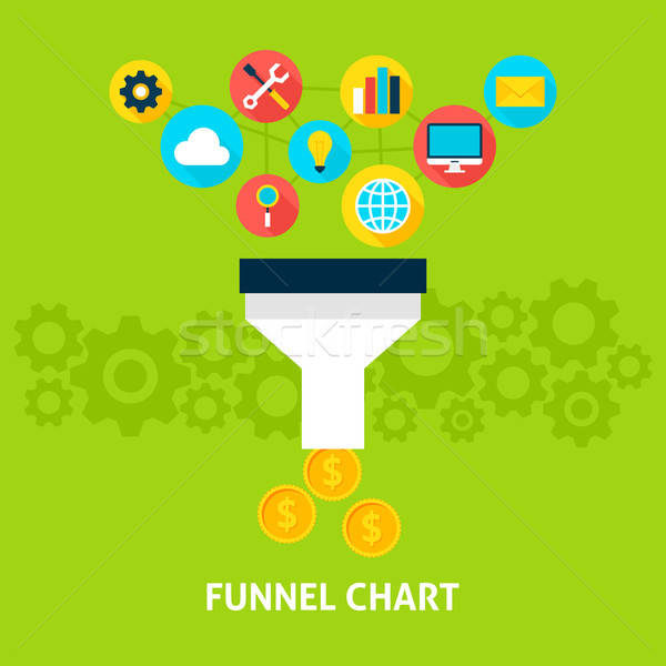 Funnel Chart Flat Concept Stock photo © Anna_leni