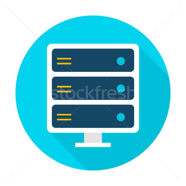 Server Flat Circle Icon Stock photo © Anna_leni