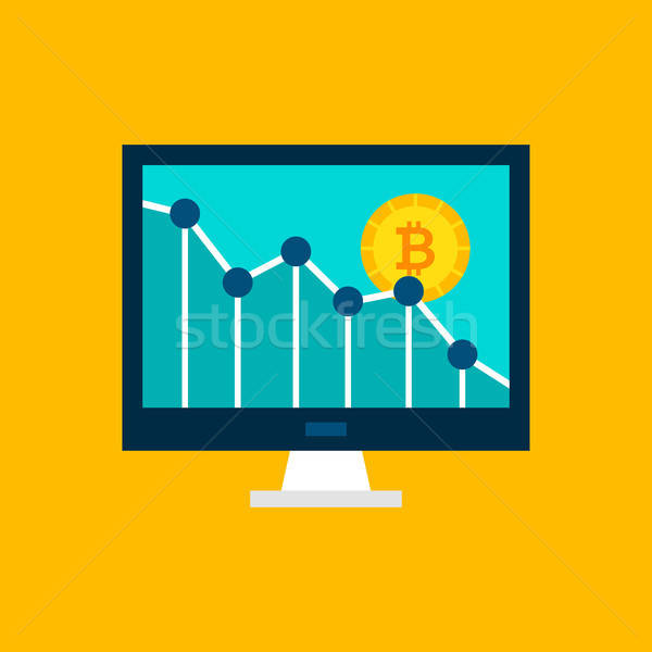 Bitcoin Down Graph Stock photo © Anna_leni