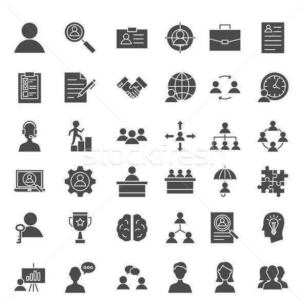 Human Resources Solid Web Icons Stock photo © Anna_leni