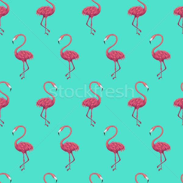 Flamingo Mint Seamless Pattern Stock photo © Anna_leni