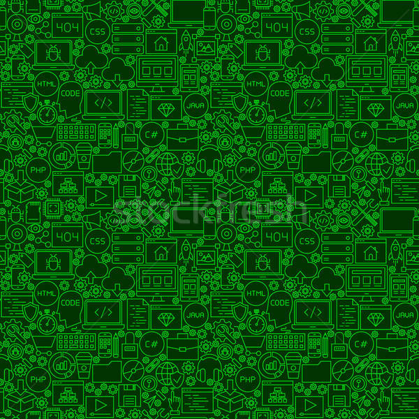 Verde línea codificación azulejo Foto stock © Anna_leni