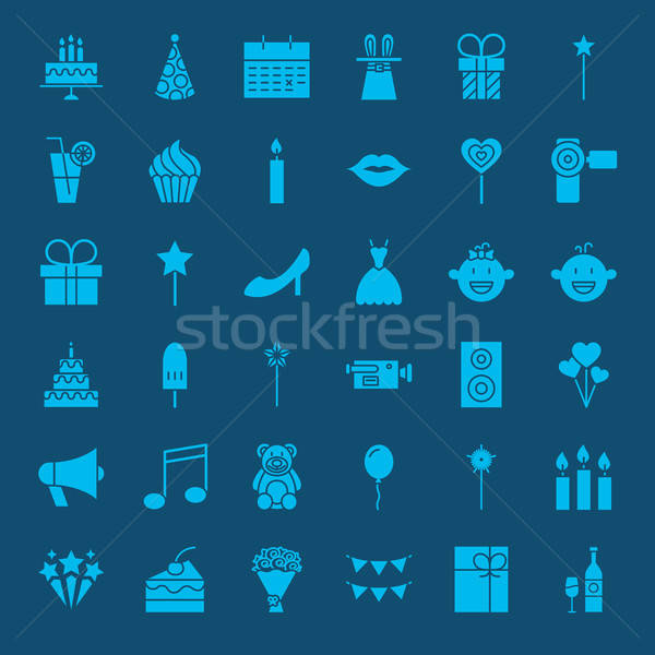 Stock photo: Party Glyphs Website Icons